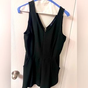 Black Romper with Pockets